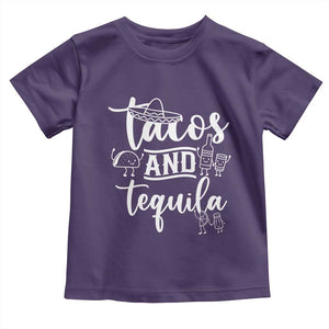 Tacos And Tequila Lover Toddler T Shirt Funny Humor Gift TS12 Purple Print Your Wear