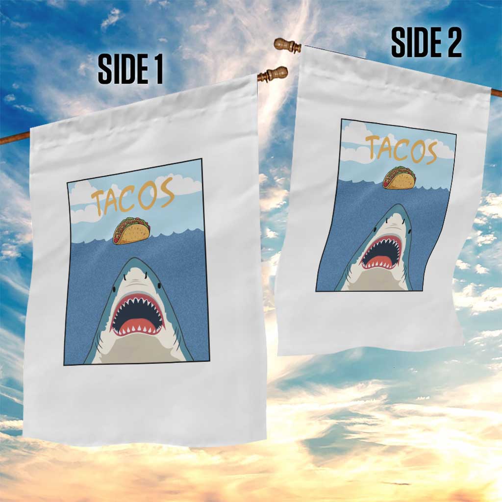 Funny Tacos Lover Garden Flag Shark Attack Humor Gift TS12 Print Your Wear