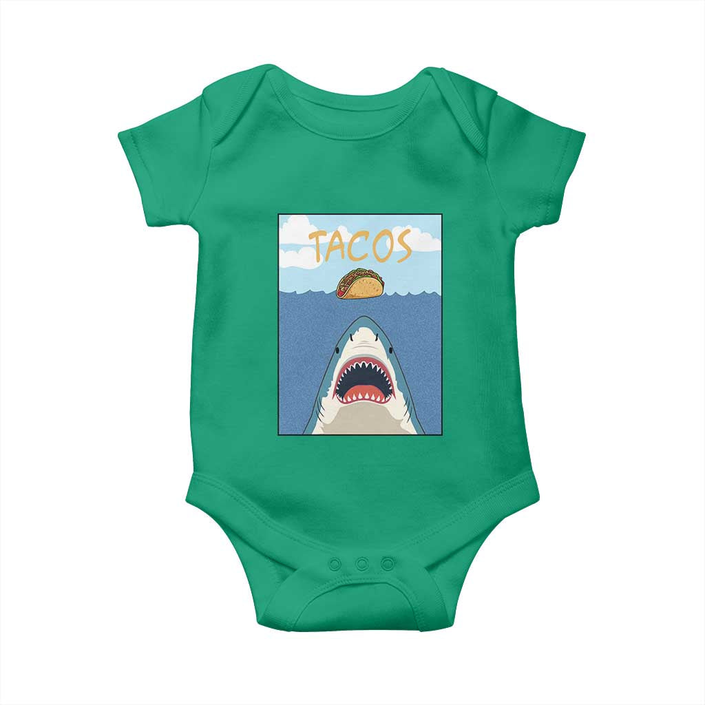 Funny Tacos Lover Baby Onesie Shark Attack Humor Gift TS12 Irish Green Print Your Wear