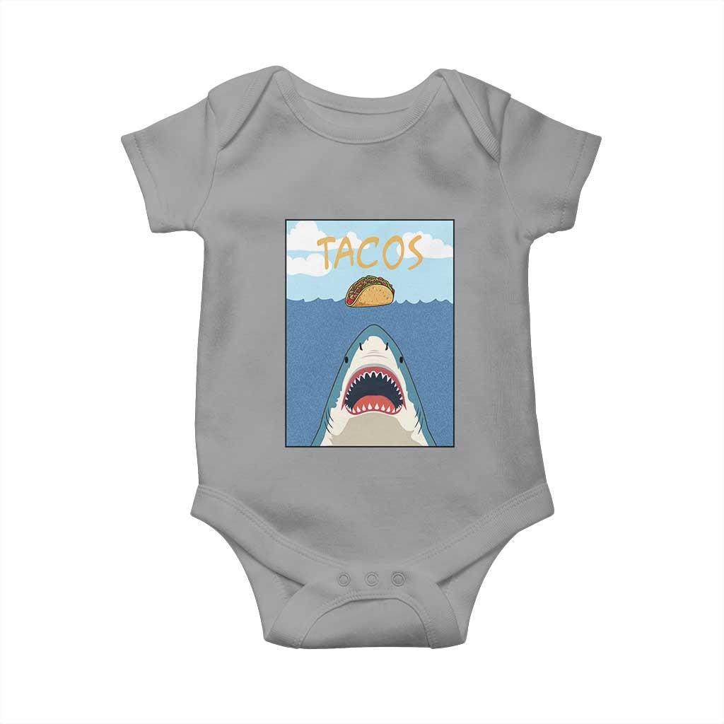 Funny Tacos Lover Baby Onesie Shark Attack Humor Gift TS12 Sport Gray Print Your Wear