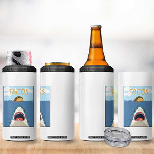 Funny Tacos Lover 4 in 1 Can Cooler Tumbler Shark Attack Humor Gift TS12 Print Your Wear