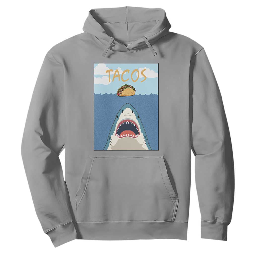 Funny Tacos Lover Hoodie Shark Attack Humor Gift TS12 Sport Gray Print Your Wear