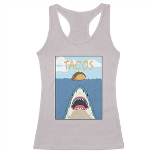 Funny Tacos Lover Racerback Tank Top Shark Attack Humor Gift TS12 Ice Gray Print Your Wear