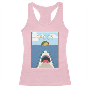 Funny Tacos Lover Racerback Tank Top Shark Attack Humor Gift TS12 Light Pink Print Your Wear