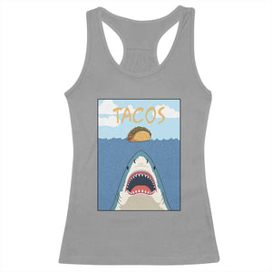Funny Tacos Lover Racerback Tank Top Shark Attack Humor Gift TS12 Sport Gray Print Your Wear