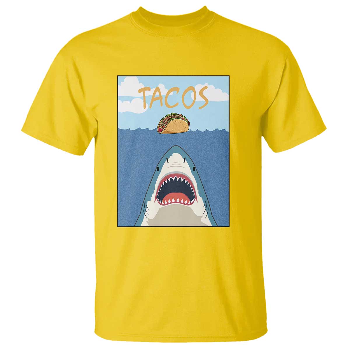 Funny Tacos Lover T Shirt Shark Attack Humor Gift TS12 Daisy Print Your Wear
