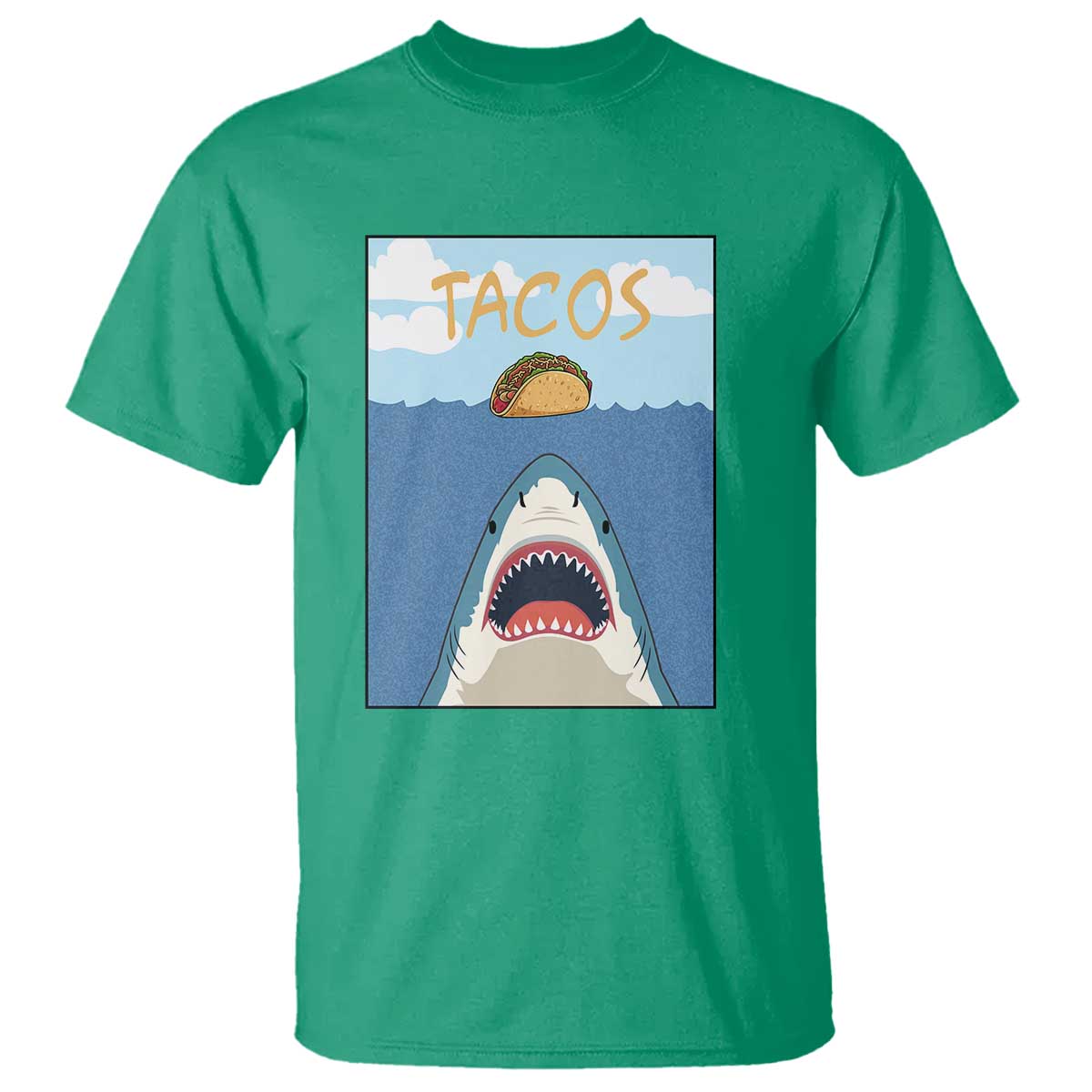 Funny Tacos Lover T Shirt Shark Attack Humor Gift TS12 Irish Green Print Your Wear