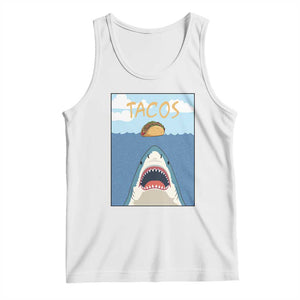 Funny Tacos Lover Tank Top Shark Attack Humor Gift TS12 White Print Your Wear