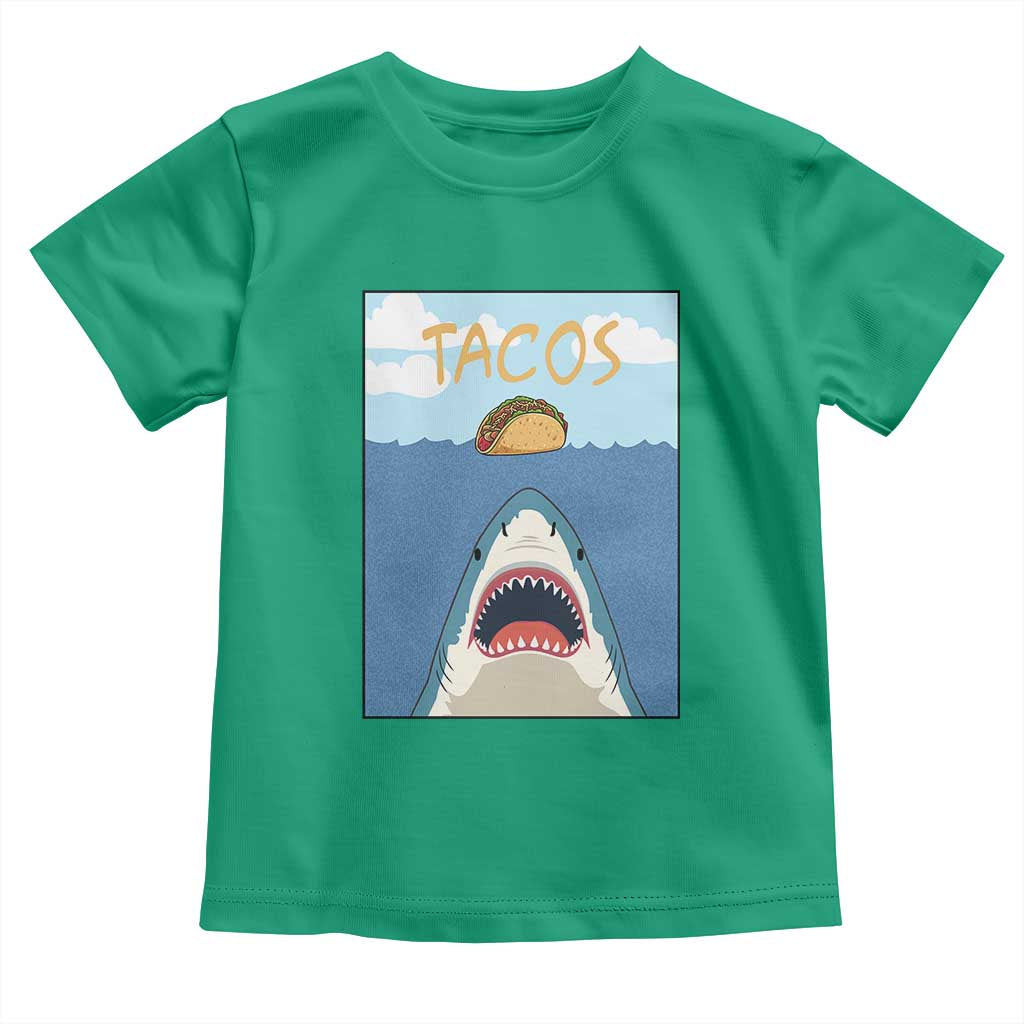 Funny Tacos Lover Toddler T Shirt Shark Attack Humor Gift TS12 Irish Green Print Your Wear