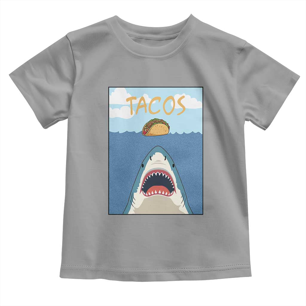 Funny Tacos Lover Toddler T Shirt Shark Attack Humor Gift TS12 Sport Gray Print Your Wear