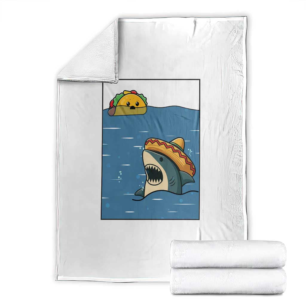 Tacos Lover Throw Blanket Funny Shark Humor Foodie Gift TS12 White Print Your Wear