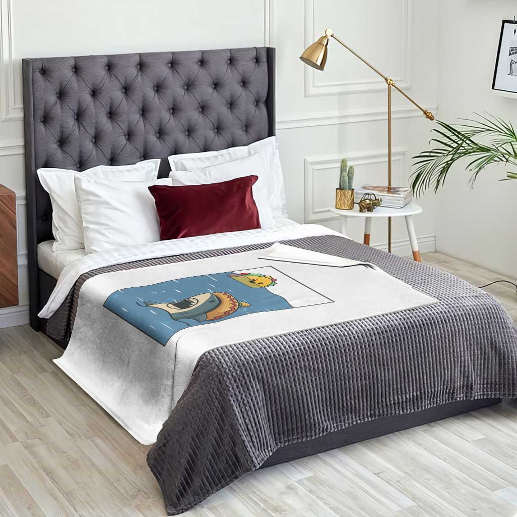 Tacos Lover Throw Blanket Funny Shark Humor Foodie Gift TS12 Print Your Wear