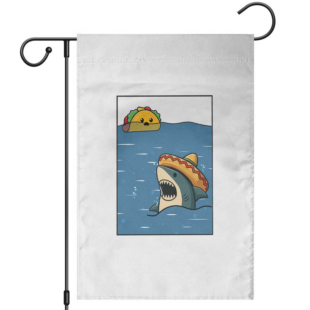 Tacos Lover Garden Flag Funny Shark Humor Foodie Gift TS12 White Print Your Wear