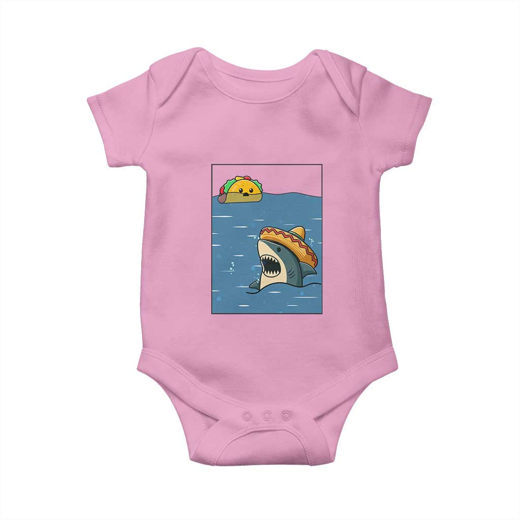 Tacos Lover Baby Onesie Funny Shark Humor Foodie Gift TS12 Light Pink Print Your Wear