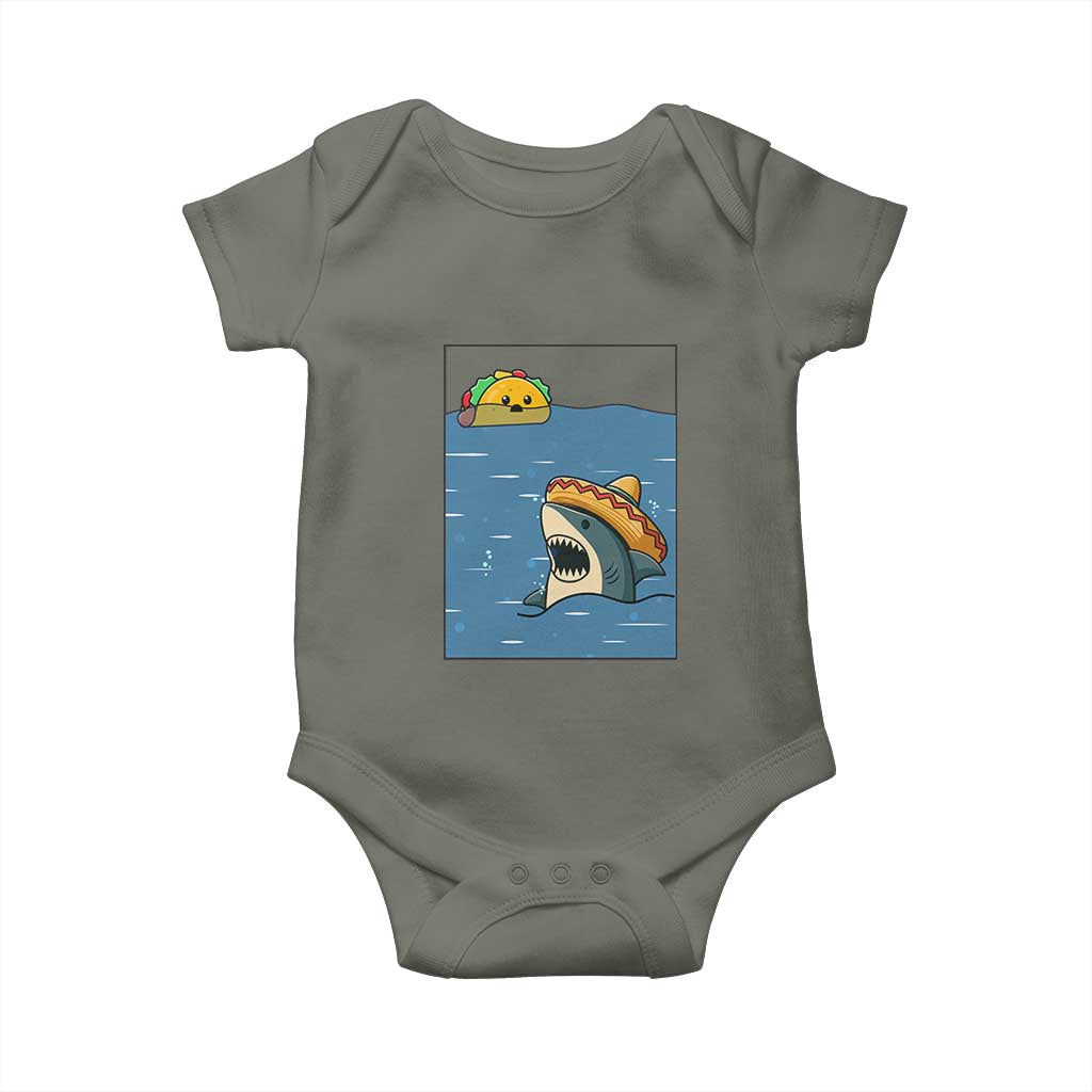 Tacos Lover Baby Onesie Funny Shark Humor Foodie Gift TS12 Military Green Print Your Wear