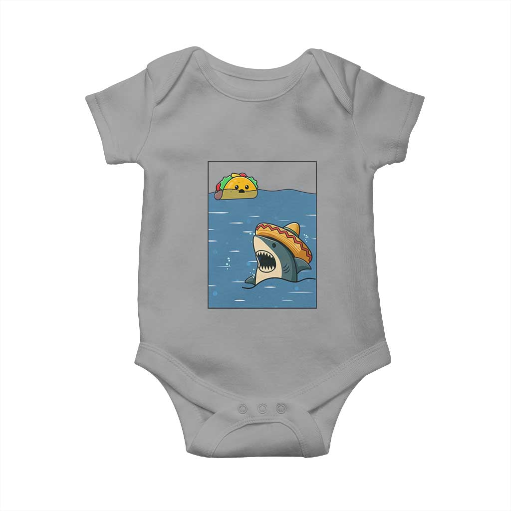 Tacos Lover Baby Onesie Funny Shark Humor Foodie Gift TS12 Sport Gray Print Your Wear