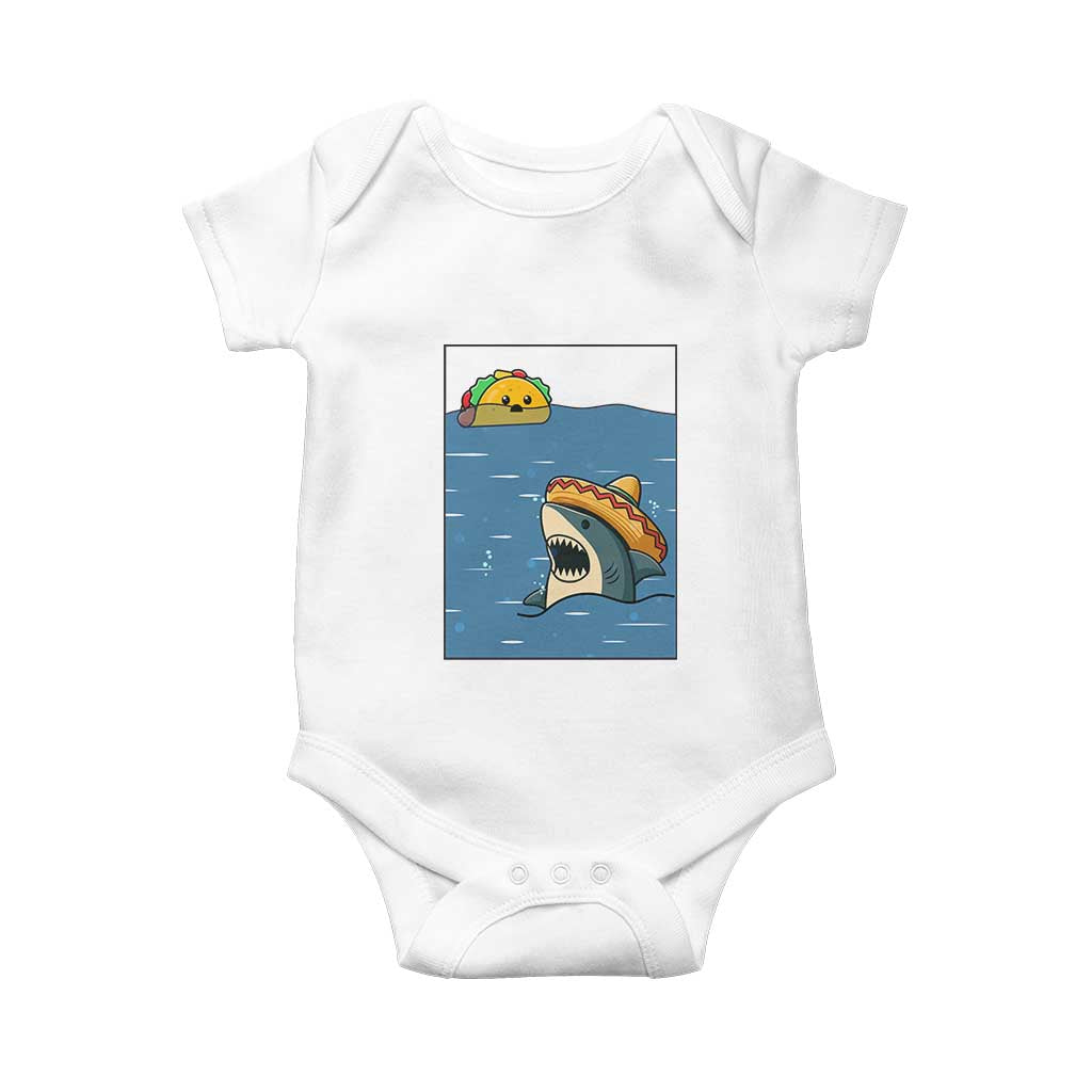 Tacos Lover Baby Onesie Funny Shark Humor Foodie Gift TS12 White Print Your Wear