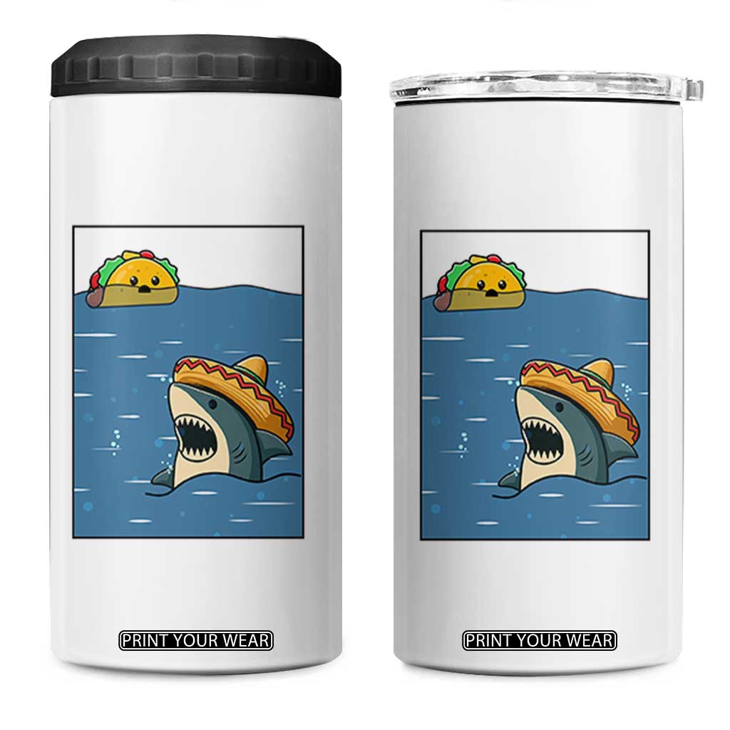 Tacos Lover 4 in 1 Can Cooler Tumbler Funny Shark Humor Foodie Gift TS12 One Size: 16 oz White Print Your Wear
