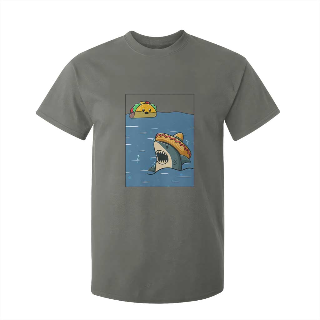 Tacos Lover T Shirt For Kid Funny Shark Humor Foodie Gift TS12 Military Green Print Your Wear