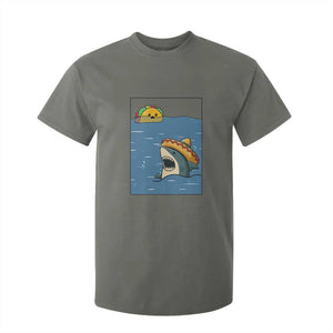 Tacos Lover T Shirt For Kid Funny Shark Humor Foodie Gift TS12 Military Green Print Your Wear