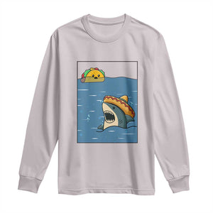 Tacos Lover Long Sleeve Shirt Funny Shark Humor Foodie Gift TS12 Ice Gray Print Your Wear