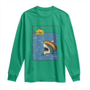 Tacos Lover Long Sleeve Shirt Funny Shark Humor Foodie Gift TS12 Irish Green Print Your Wear