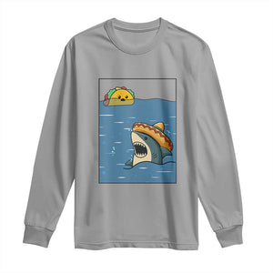 Tacos Lover Long Sleeve Shirt Funny Shark Humor Foodie Gift TS12 Sport Gray Print Your Wear
