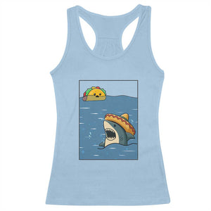 Tacos Lover Racerback Tank Top Funny Shark Humor Foodie Gift TS12 Light Blue Print Your Wear