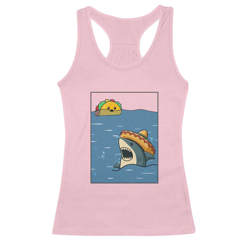 Tacos Lover Racerback Tank Top Funny Shark Humor Foodie Gift TS12 Light Pink Print Your Wear