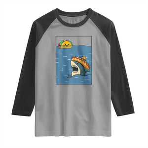 Tacos Lover Raglan Shirt Funny Shark Humor Foodie Gift TS12 Sport Gray Black Print Your Wear