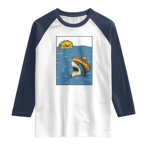 Tacos Lover Raglan Shirt Funny Shark Humor Foodie Gift TS12 White Navy Print Your Wear