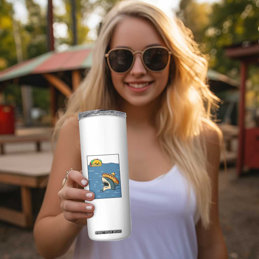 Tacos Lover Skinny Tumbler Funny Shark Humor Foodie Gift TS12 Print Your Wear