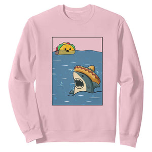 Tacos Lover Sweatshirt Funny Shark Humor Foodie Gift TS12 Light Pink Print Your Wear
