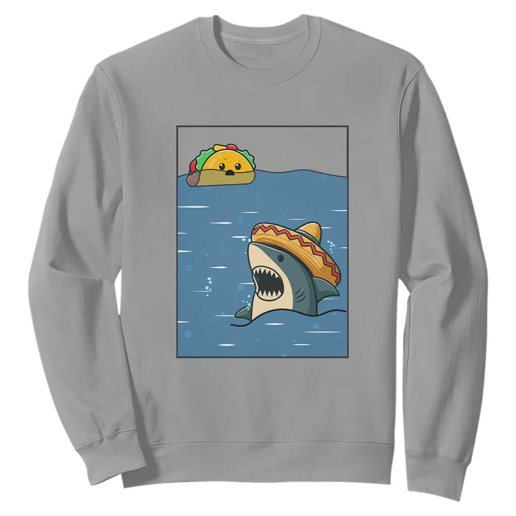 Tacos Lover Sweatshirt Funny Shark Humor Foodie Gift TS12 Sport Gray Print Your Wear