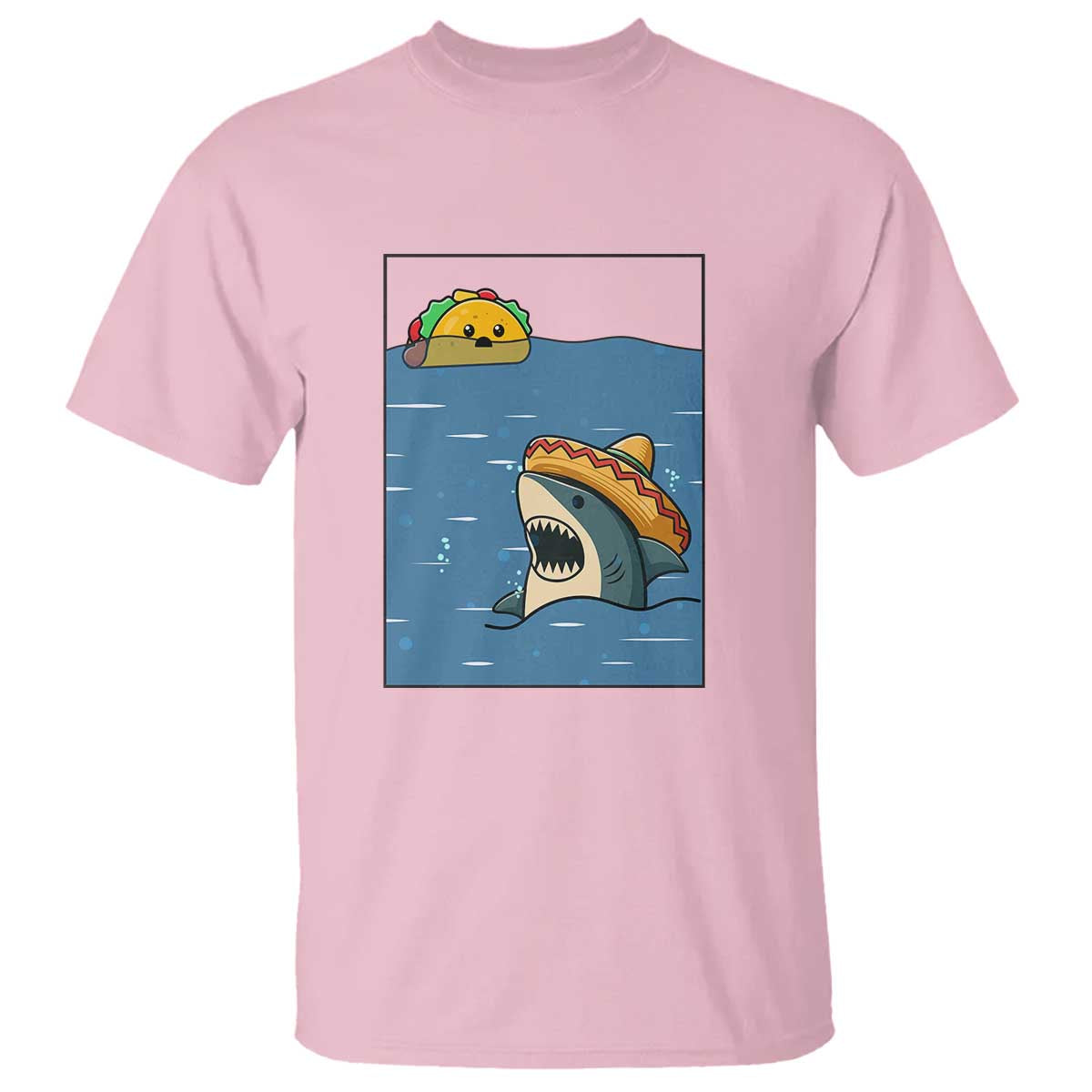 Tacos Lover T Shirt Funny Shark Humor Foodie Gift TS12 Light Pink Print Your Wear