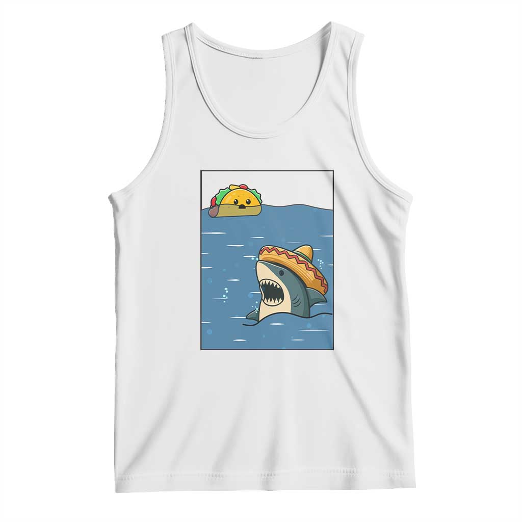 Tacos Lover Tank Top Funny Shark Humor Foodie Gift TS12 White Print Your Wear