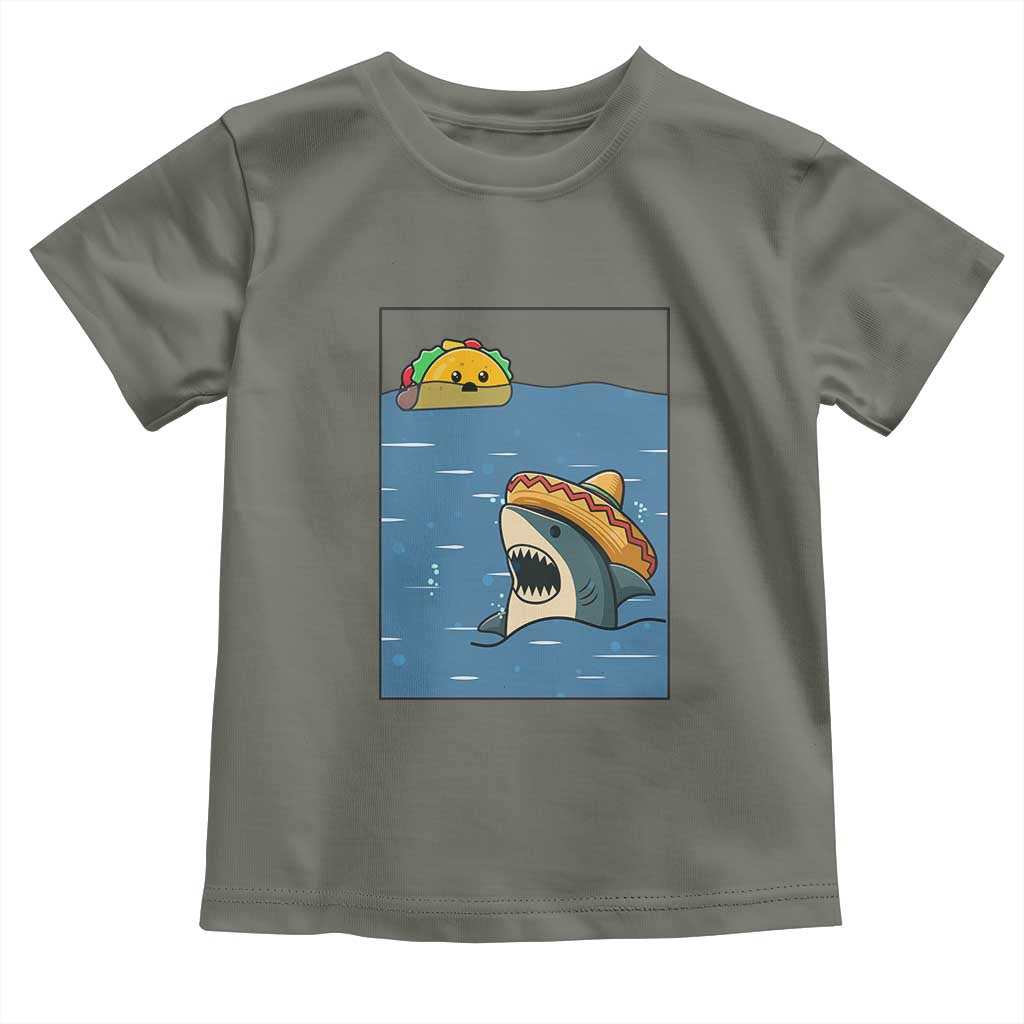 Tacos Lover Toddler T Shirt Funny Shark Humor Foodie Gift TS12 Military Green Print Your Wear