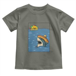 Tacos Lover Toddler T Shirt Funny Shark Humor Foodie Gift TS12 Military Green Print Your Wear