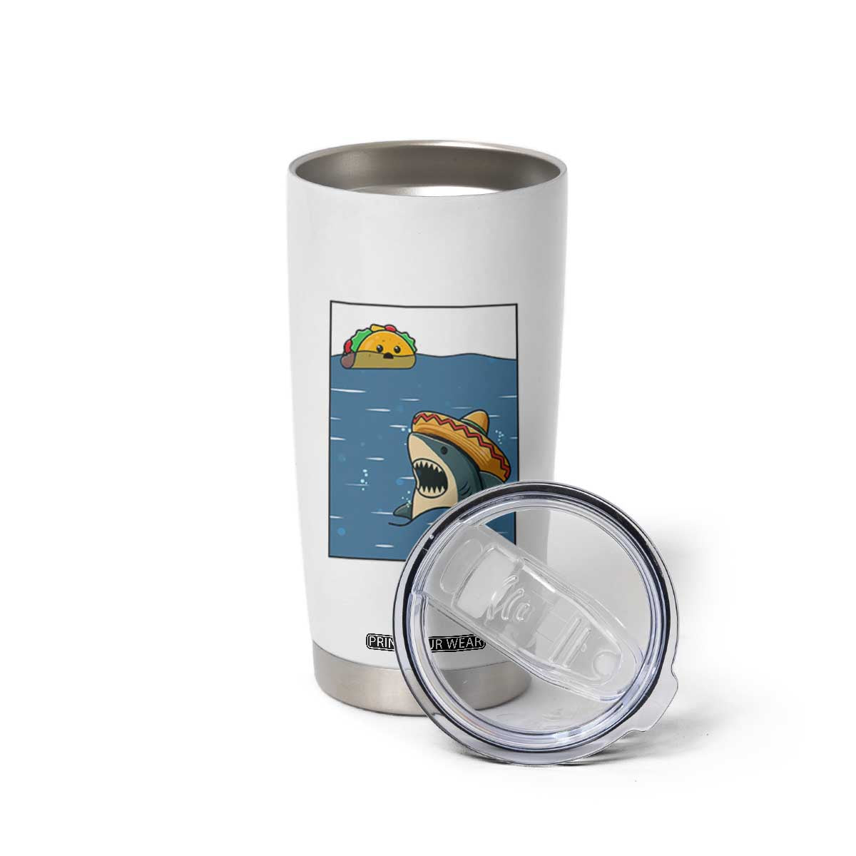 Tacos Lover Tumbler Cup Funny Shark Humor Foodie Gift TS12 Print Your Wear