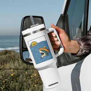 Tacos Lover Tumbler With Handle Funny Shark Humor Foodie Gift TS12 Print Your Wear