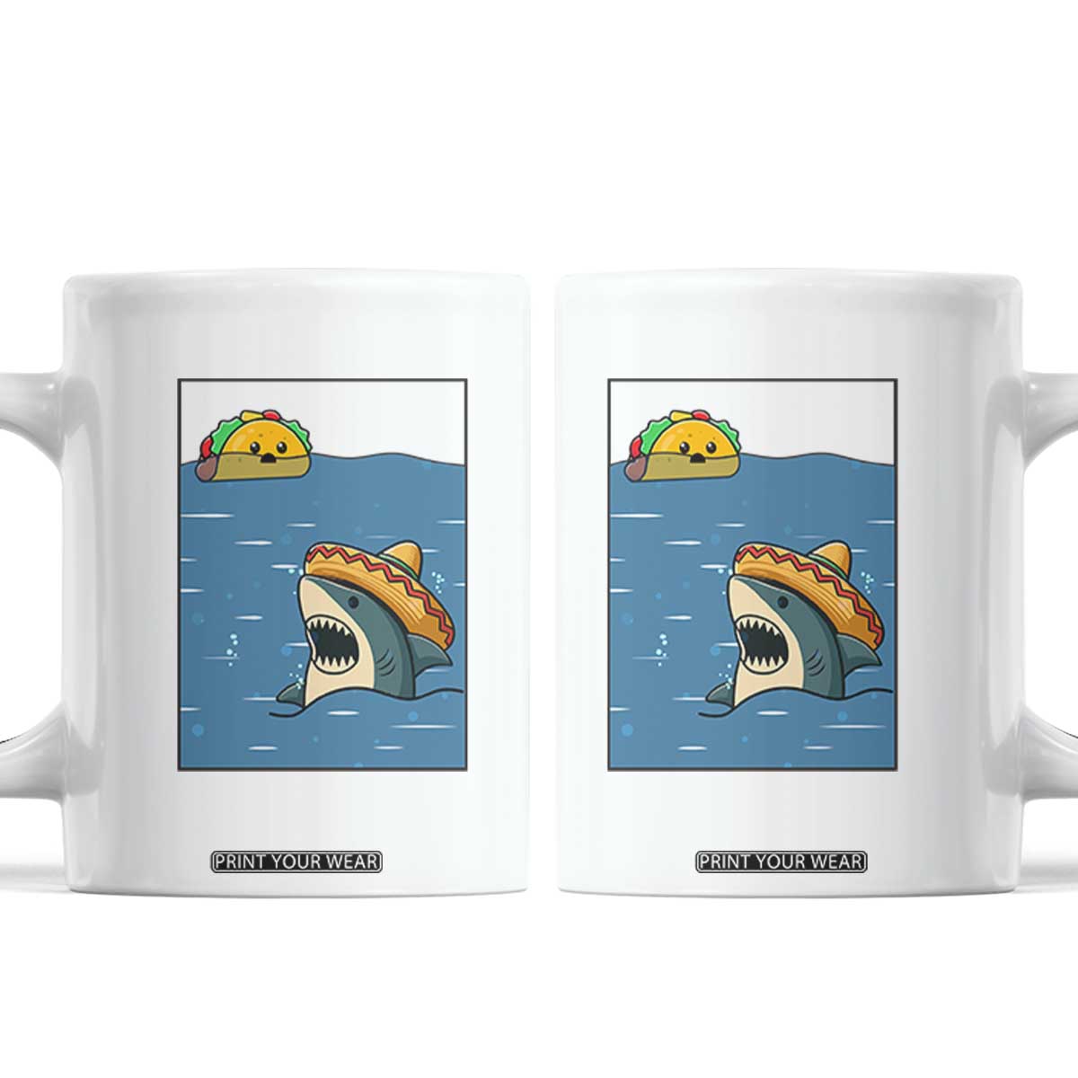 Tacos Lover Coffee Mug Funny Shark Humor Foodie Gift TS12 White Print Your Wear