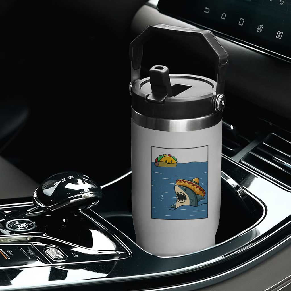Tacos Lover Flip Straw Tumbler Funny Shark Humor Foodie Gift TS12 Print Your Wear