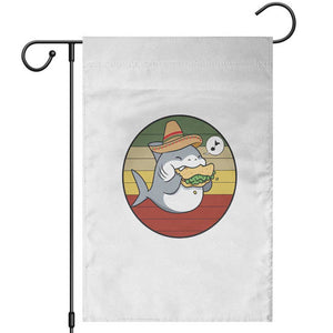 Mexican Food Lover Gift Garden Flag Funny Shark Eating Tacos TS12 White Print Your Wear