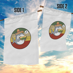 Mexican Food Lover Gift Garden Flag Funny Shark Eating Tacos TS12 Print Your Wear