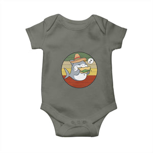 Mexican Food Lover Gift Baby Onesie Funny Shark Eating Tacos TS12 Military Green Print Your Wear