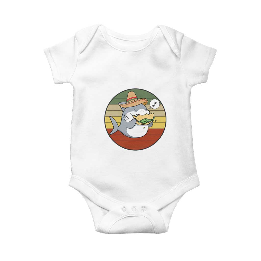 Mexican Food Lover Gift Baby Onesie Funny Shark Eating Tacos TS12 White Print Your Wear
