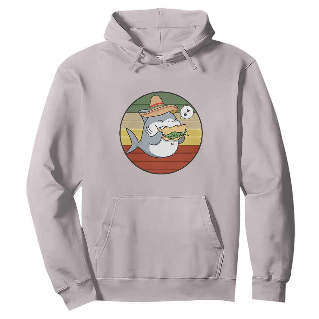 Mexican Food Lover Gift Hoodie Funny Shark Eating Tacos TS12 Ice Gray Print Your Wear