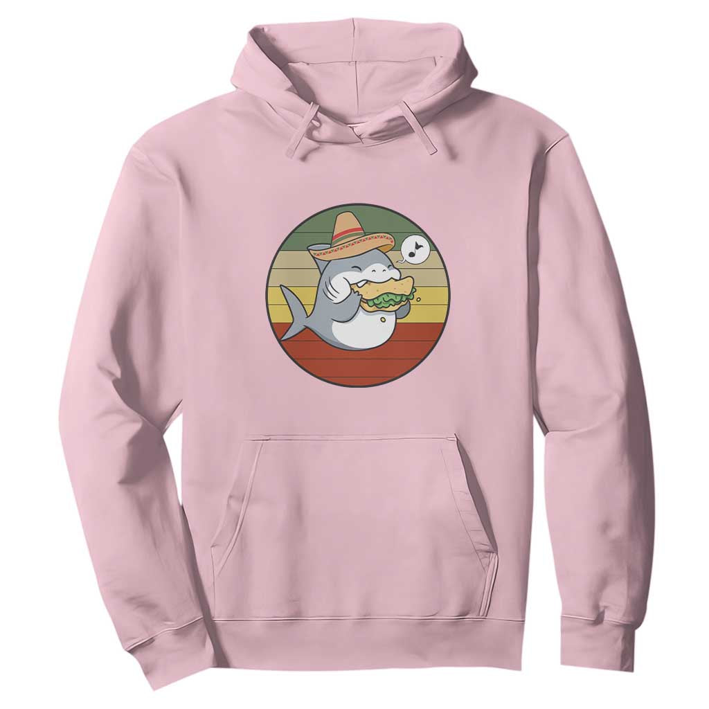 Mexican Food Lover Gift Hoodie Funny Shark Eating Tacos TS12 Light Pink Print Your Wear