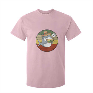 Mexican Food Lover Gift T Shirt For Kid Funny Shark Eating Tacos TS12 Light Pink Print Your Wear
