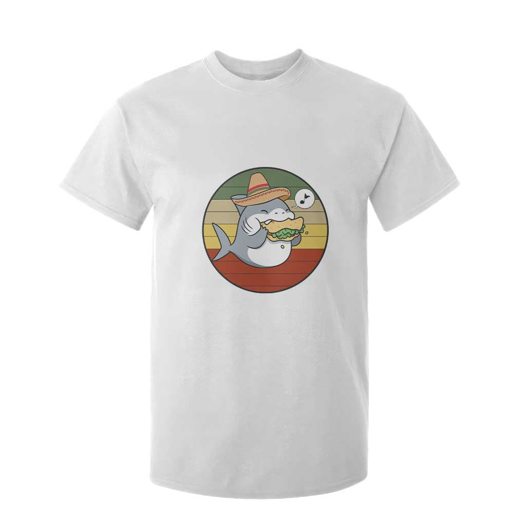 Mexican Food Lover Gift T Shirt For Kid Funny Shark Eating Tacos TS12 White Print Your Wear